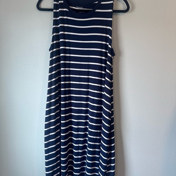 Time and Tru Dresses & Skirts - Navy and White Striped Sleeveless Dress